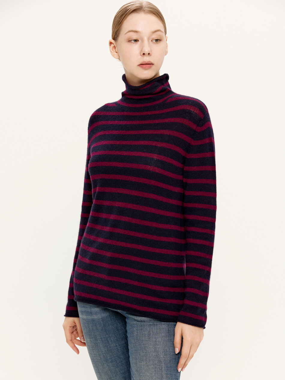stripe turtleneck knit ( 2 colors )