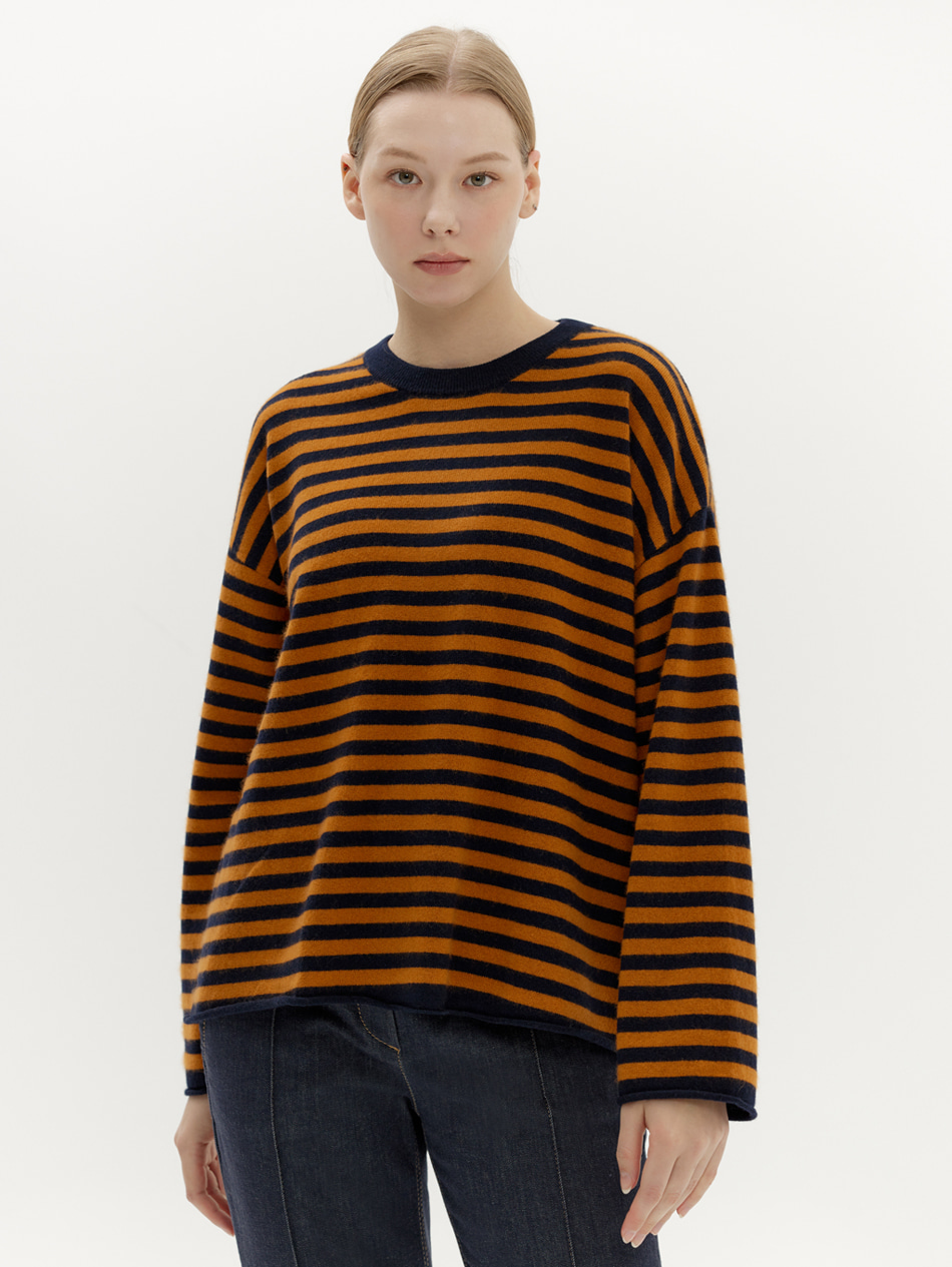 stripe round knit ( 4 colors )